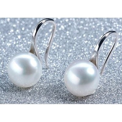 Boucles d'oreilles en argent et perles de culture blanches véritables