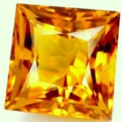 Citrine or naturelle carree 8x8 mm 2.32 carats