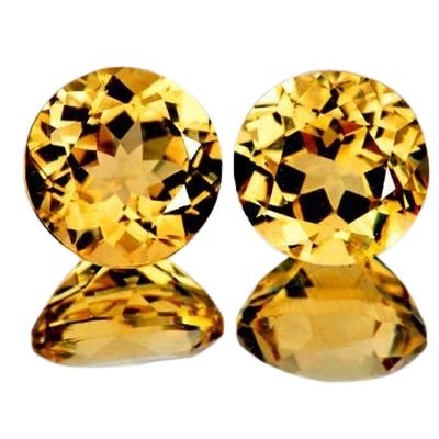 Citrine or naturelle ronde à facettes 6 mm 0.82 carat