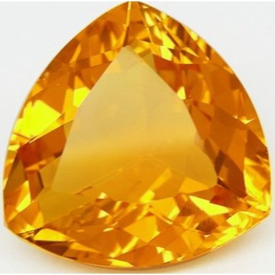 Citrine or trilliant a facettes 11x11 mm 3.70 carats