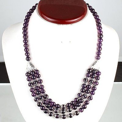 Collier en amethyste naturelle + boucles d'oreilles offertes 479.00 cts