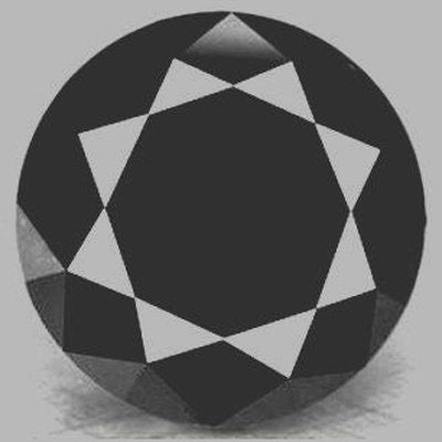 Diamant noir rond a facettes 6.20 mm 1.05 carat