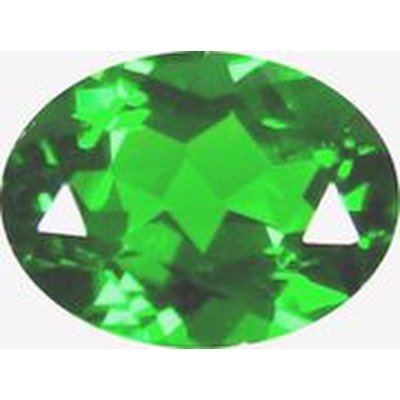 Diopside chrome ovale a facettes 7x5 mm 0.85 carat