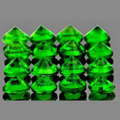 Diopside chrome rond a facettes 2 mm 0.04 carat