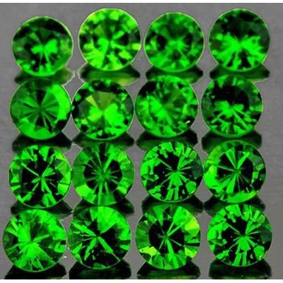 Diopside chrome rond a facettes 2 mm 0.04 carat