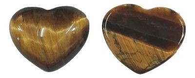 Oeil de tigre coeur cabochon 18x18 mm 11.50 carats