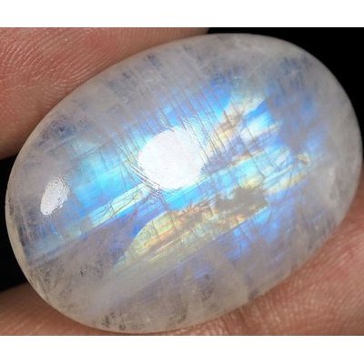 Pierre de lune naturelle ovale cabochon 32.39x23.23x7.5 mm 46.50 carats