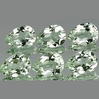 Prasiolite naturelle poire a facettes 10x7 mm 1.60 carats