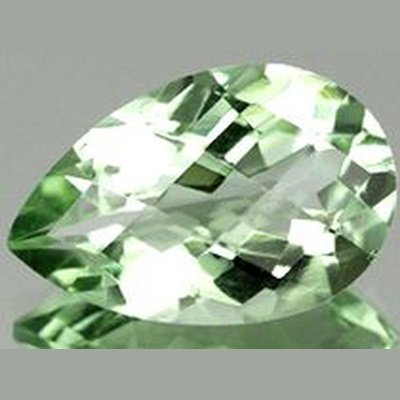 Prasiolite naturelle poire a facettes 16x12 mm 6.80 carats