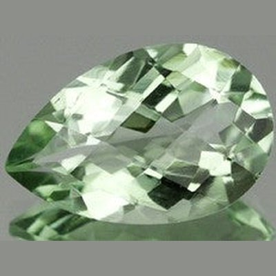 Prasiolite naturelle poire a facettes 18x13 mm 8.70 carats