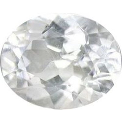 Topaze blanche ovale a facettes 10x8 mm 3.27 carats