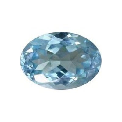 Topaze bleu ciel ovale a facettes 14x10 mm 7.35 carats