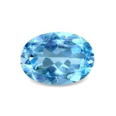 Topaze bleu ciel ovale a facettes 8x6 mm 1.50 carats