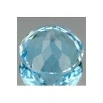 Topaze bleu ciel ronde a facettes 15 mm 12.25 carats