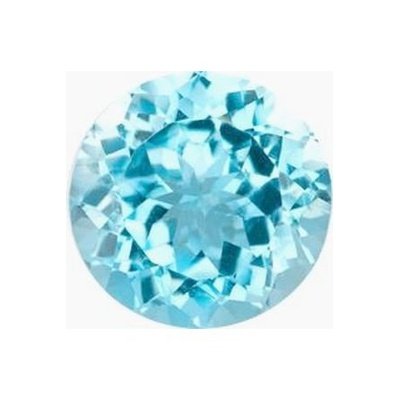 Topaze bleu ciel ronde a facettes 15 mm 12.25 carats