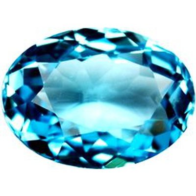 Topaze bleu suisse ovale a facettes 10x8 mm 3.40 carats