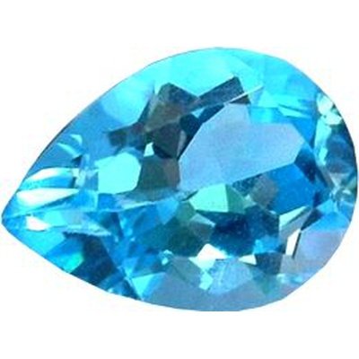 Topaze bleu suisse poire a facettes 10x7 mm 2.10 carats