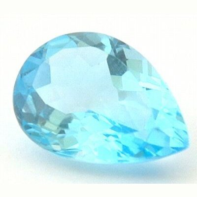 Topaze bleu suisse poire a facettes 16x12 mm 9.60 carats