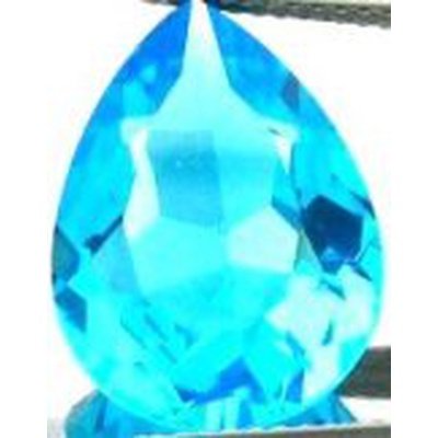 Topaze bleu suisse poire a facettes 6x4 mm 0.47 carat