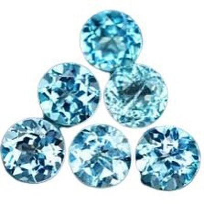 Topaze bleu suisse ronde a facettes 4 mm 0.30 carats