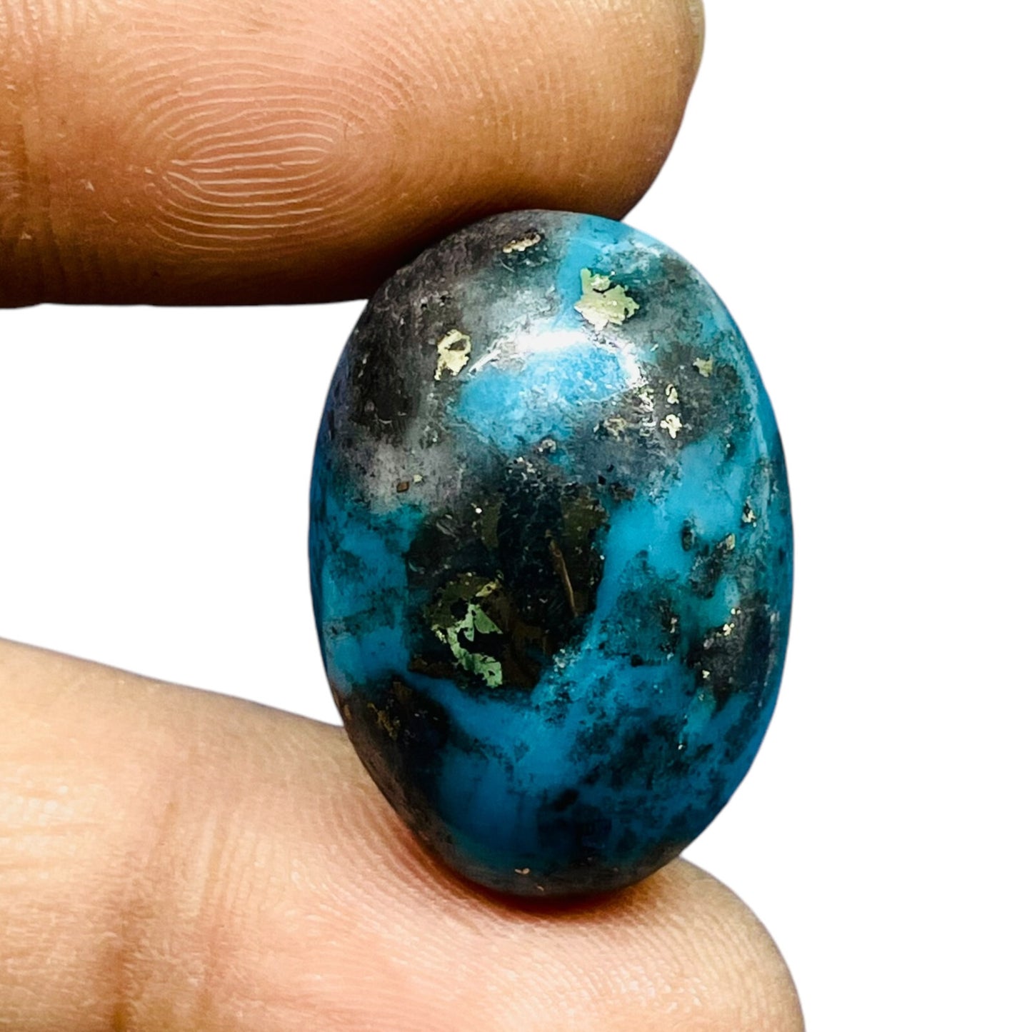 Turquoise naturelle cabochon ovale – 33.30 carats – pierre unique