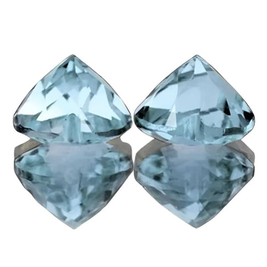 Aigue Marine Pierre coeur 6.5 mm