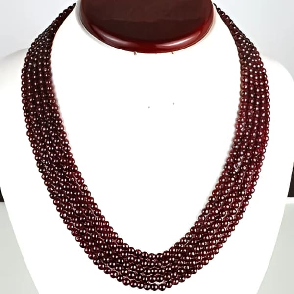 Collier grenat naturel + boucles d'oreilles offertes 655.00 carats