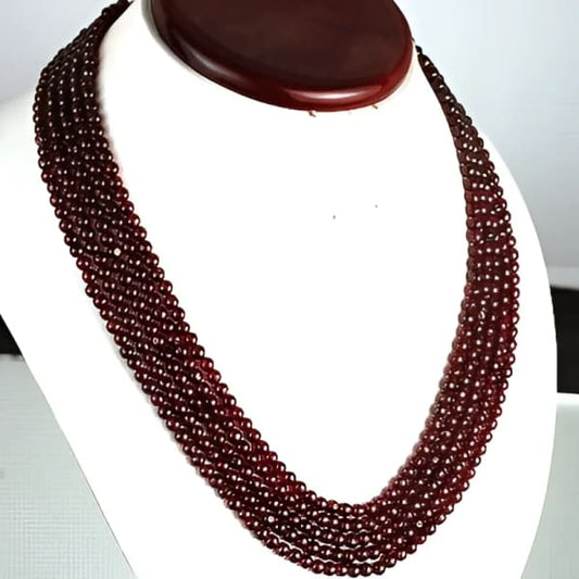 Collier grenat naturel + boucles d'oreilles offertes 655.00 carats