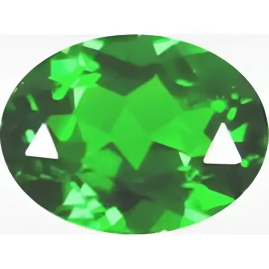 Diopside chrome ovale a facettes 7x5 mm 0.85 carat