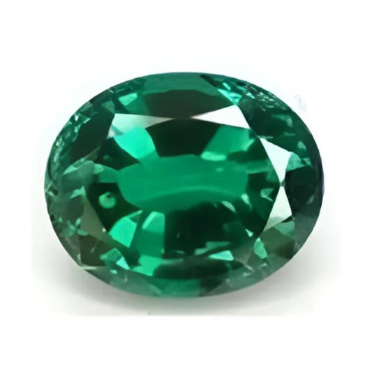 Emeraude hydrothermale ovale a facettes 16x12 mm 8.30 carats