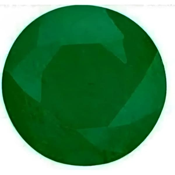 Émeraude naturelle du Brésil ronde a facettes 5 mm 0.45 carat