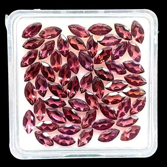 grenat rhodolite, de coupe marquise