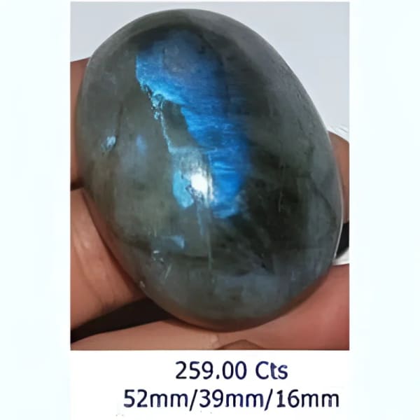Labradorite naturelle ovale cabochon 52x39x16 mm 259.00 carats
