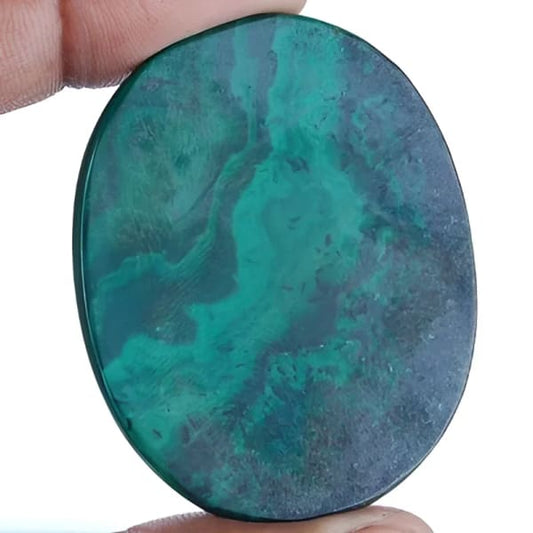 Malachite naturelle taille ovale 49x40x6 mm 152.00 carats