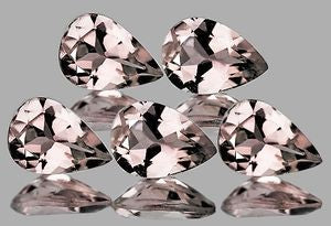 Morganite naturelle poire a facettes 6x4 mm 0.36 Carat