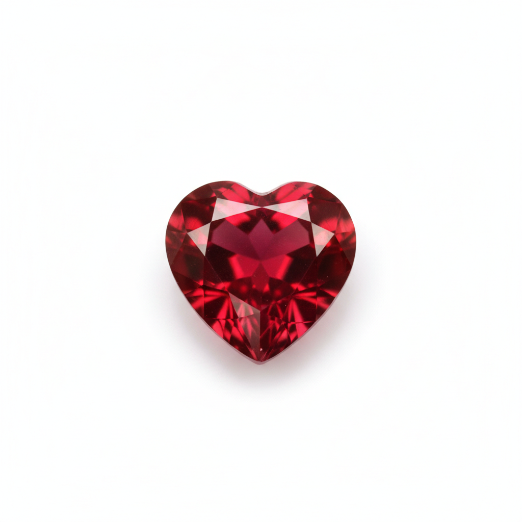 Rubis verneuil coeur a facettes 4x4 mm 0.27 carat