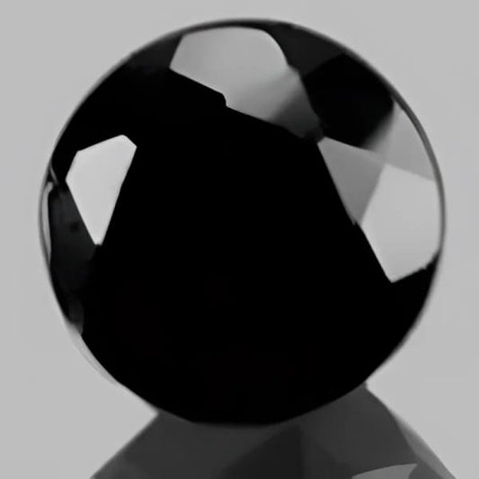 Spinelle noire ronde a facettes 9 mm 3.22 carats