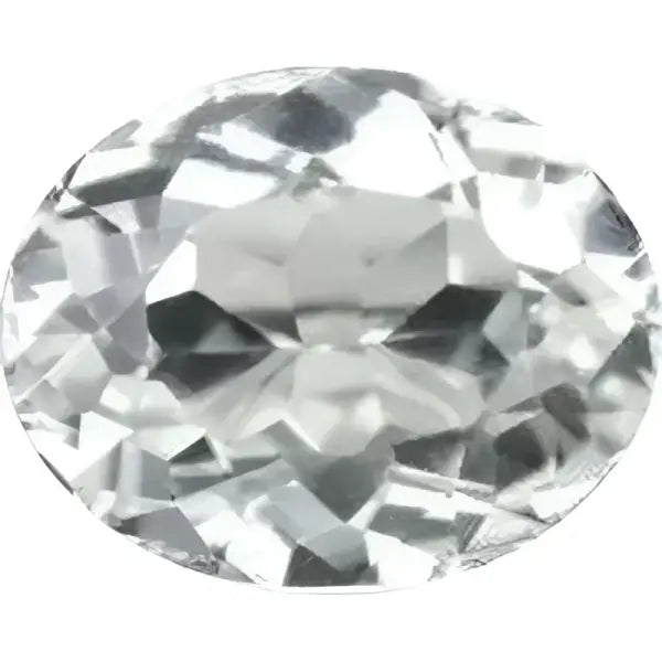 Topaze blanche ovale a facettes 11x9 mm 3.58 carats