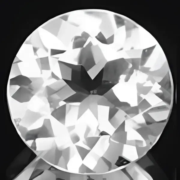 Topaze blanche ronde a facettes 10 mm 4.00 carats
