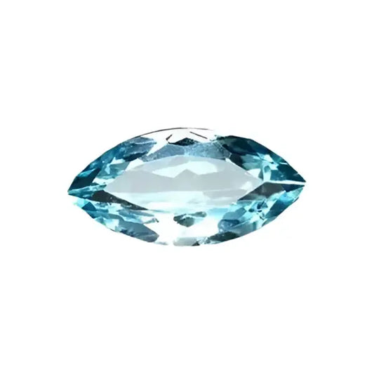 Topaze bleue marquise a facettes 10x5 mm