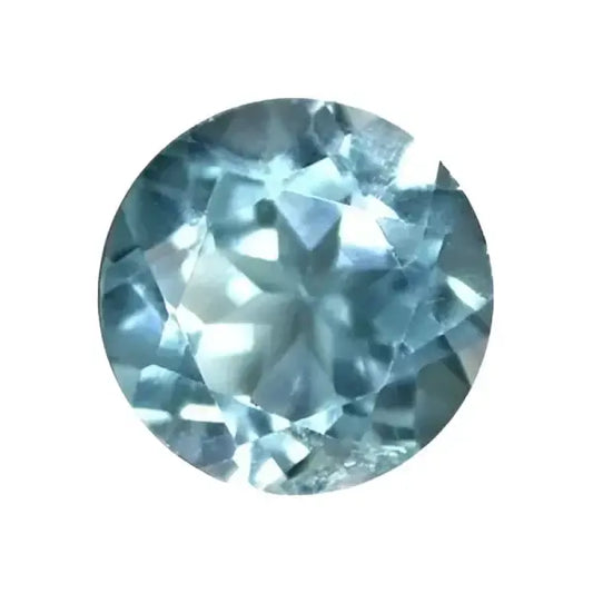 Topaze bleu ciel ronde a facettes 8 mm 2.20 carat