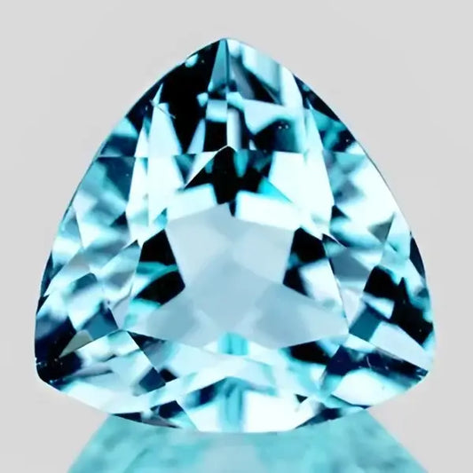 Topaze bleu ciel trilliant 6 mm 1 carat