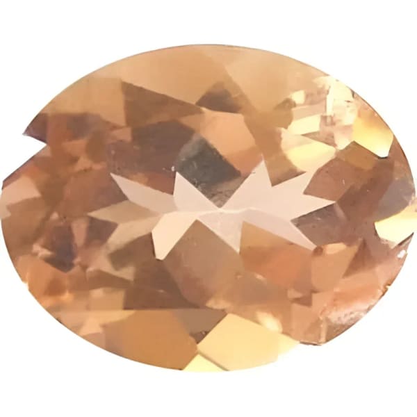 Topaze champagne ovale a facettes 8x6 mm 1.47 carat