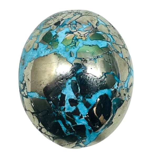 Turquoise naturelle ovale cabochon 30mmx25mmx12mm 110.63 carats