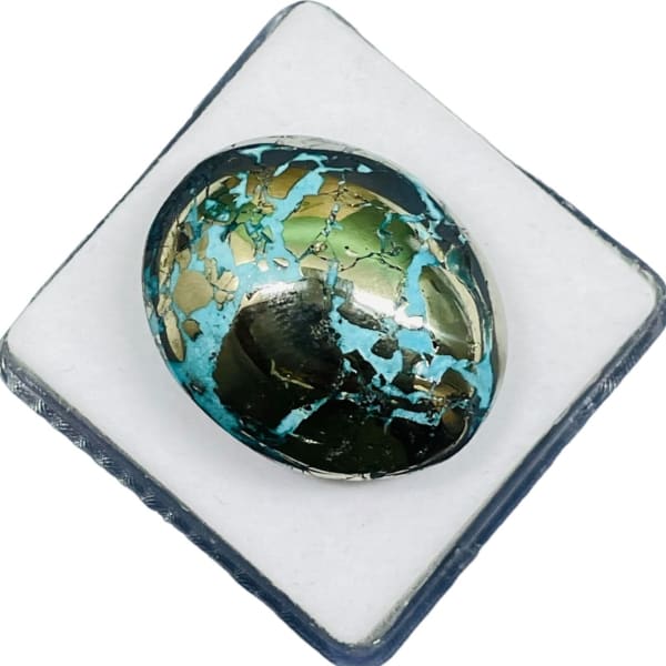 Turquoise naturelle ovale cabochon 30mmx25mmx12mm 110.63 carats