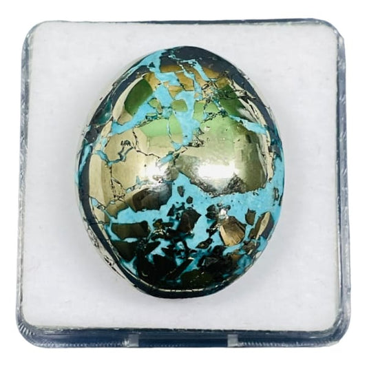 Turquoise naturelle ovale cabochon 30mmx25mmx12mm 110.63 carats