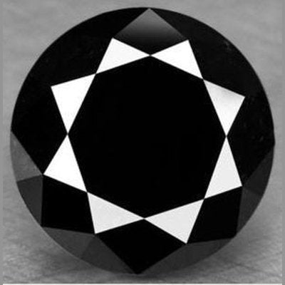 Diamant noir rond a facettes 