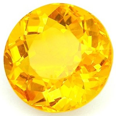 Citrine jaune or ronde a facettes