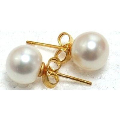 Boucles d'oreilles en argent et perles de cultures blanches diametre 8 mm