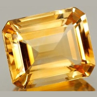 Citrine or octogonale 14x10 mm 7.30 carats